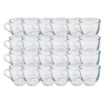 Jogo 24 Xicaras Chique Vidro Liso 150ML Ideal Cha Cafe Resistente