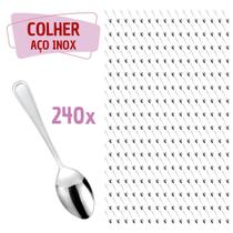 Jogo 240 Pçs Colher Reforçada Inox Restaurante / Bar / Casa Jogo 240 Pçs Colher Reforçada Inox Restaurante / Bar / Casa