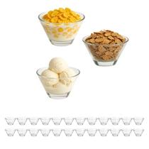 Jogo 24un Tigela bowl vidro sobremesa sorvete salada frutas