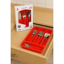 Jogo 25 Talheres Jantar Vermelho Garfo Faca Colher Porta Talher Servir Presente Casa Gaveta Jogo 25 Talheres Jantar Vermelho Garfo Faca Colher Porta Talher Servir Presente Casa Gaveta
