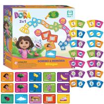 Jogo 2x1 Dominó E Memória Bilíngue Dora Aventureira 0345 - Nig Brinquedos