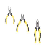 Jogo 3 Alicates de Corte Diagonal, de Bico e Universal Sibratec com Cabo Isolado Jogo 3 Alicates de Corte Diagonal, de Bico e Universal Sibratec com Cabo Isolado