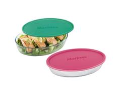Jogo 3 Assadeira Travessa Vidro Oval Marinex 2,4L Nadir