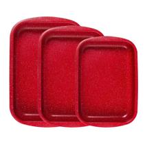 Jogo 3 Assadeiras Antiaderente Cerâmica Retangular Funda