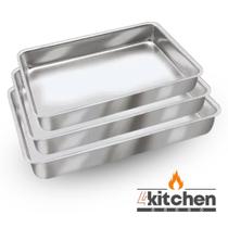 Jogo 3 Assadeiras Forma Grande Retangular Alumínio Nº 02- 04 - 05