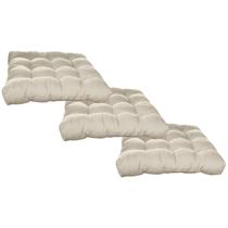 Jogo 3 assentos para cadeira futton 40x40 bege