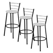 Jogo 3 Banqueta Alta Para Cozinha Ratan Preta Retro Jogo 3 Banqueta Alta Para Cozinha Ratan Preta Retro