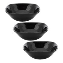 Jogo 3 Bowl Preto de Vidro Opalino Mini Tigela Quadrada 13,5cm Sobremesa Porções Cereal Em Casa Tem Jogo 3 Bowl Preto de Vidro Opalino Mini Tigela Quadrada 13,5cm Sobremesa Porções Cereal Em Casa Tem