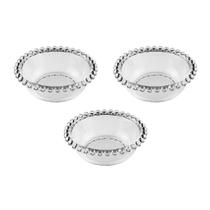 Jogo 3 Bowls de Cristal Transparente Pearl Wolff