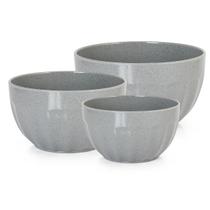 Jogo 3 Bowls Redondos em Melamina Cor Cinza Stone Gourmet Mix Jogo 3 Bowls Redondos em Melamina Cor Cinza Stone Gourmet Mix