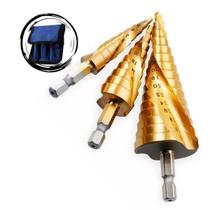 Jogo 3 Broca Escalonada Titanio 3-12 4-12 -20Mm