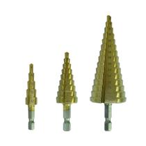 Jogo 3 Brocas Escalonada Titânio 3-12 4-20 -32mm Profissional Jogo 3 Brocas Escalonada Titânio 3-12 4-20 -32mm Profissional