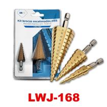 Jogo 3 Brocas Escalonadas HSS Titânio 12-32MM - Luatek - Luatek Jogo 3 Brocas Escalonadas HSS Titânio 12-32MM - Luatek - Luatek