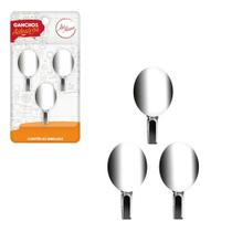 Jogo 3 Cabides Ganchos Cromados Adesivos Autofixarão Autoadesivo Suporta Até 2Kg - Art House Jogo 3 Cabides Ganchos Cromados Adesivos Autofixarão Autoadesivo Suporta Até 2Kg - Art House