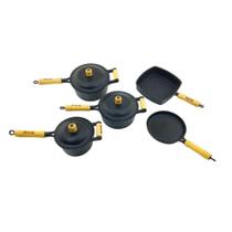 Jogo 3 Caçarolas Cabo Tampa Ferro,Tapioca E Cook Grill Ferro.