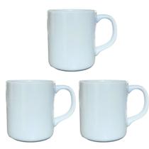 Jogo 3 canecas 300ml - Kit Porcelana branca