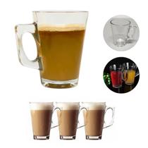 Jogo 3 Canecas Cappuccino Café Vidro Xícaras Cafeteria 185ml