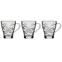 Jogo 3 Canecas De Vidro Borboleta 280Ml Class Home