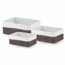 Jogo 3 Cestos Organizadores Bambu Escuro Mimo BM19230 Jogo 3 Cestos Organizadores Bambu Escuro Mimo BM19230