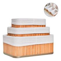 Jogo 3 Cestos Organizadores Bambu Lavanderia Banheiro Quarto Jogo 3 Cestos Organizadores Bambu Lavanderia Banheiro Quarto