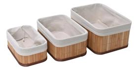 Jogo 3 Cestos Organizadores Pequenos Bambu Claro Mimo Style Jogo 3 Cestos Organizadores Pequenos Bambu Claro Mimo Style