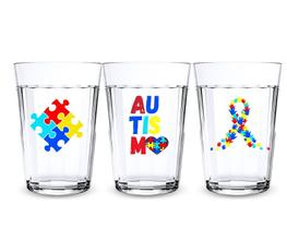 Jogo 3 Copos Americanos Personalizados 190Ml Tema Autismo
