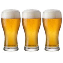 Jogo 3 Copos de Cerveja 285ml Vidro para Chopp, Pilsen e Drinks Jogo 3 Copos de Cerveja 285ml Vidro para Chopp, Pilsen e Drinks