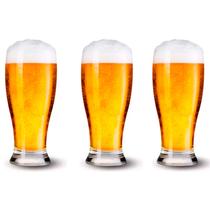 Jogo 3 Copos de Vidro Tulipa Para Cerveja Chopp 240ML
