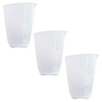 Jogo 3 Copos Medidores de Plástico 500ml com Bico Dosador