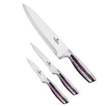 Jogo 3 facas de cozinha Purple Eclipse Berlinger Haus Kit Faqueiro Chef Profissional Corte Afiado Presente Decoração