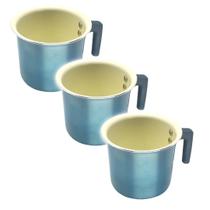 Jogo 3 Fervedor Leiteira Caneco Antiaderente Cerâmica Cooktop Fogão Indução