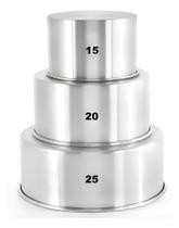 Jogo 3 Forma Assadeira Bolo Redonda Alta 15-20 - 25 X 10 E32