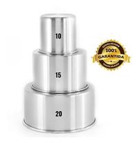 Jogo 3 Formas Assadeira Bolo Redonda Alta 10-15-20 X 10cm Jogo 3 Formas Assadeira Bolo Redonda Alta 10-15-20 X 10cm