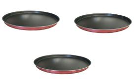 Jogo 3 Formas De Pizza Assadeiras Antiaderentes Nº35 Cereja