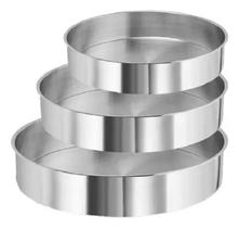 Jogo 3 Formas Tabuleiro Assadeira Bolo Redonda Alumínio