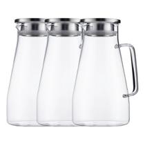 Jogo 3 Jarras Moderna Vidro Resistente 1,7 Litros e Tampa Inox Jogo 3 Jarras Moderna Vidro Resistente 1,7 Litros e Tampa Inox