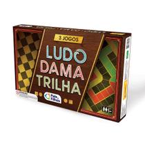 Jogo 3 Jogos Ludo, Dama e Trilha Tabuleiro - Pais e Filhos