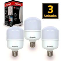 Jogo 3 Lâmpadas Led Bulbo 50w Bivolt 6500k Luz Branca Sala