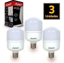 Jogo 3 Lâmpadas Led Bulbo 50w Bivolt 6500k Luz Branca Sala