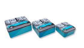 Jogo 3 Latas Metálicas Para Organização Fusca Azul 20503 Jogo 3 Latas Metálicas Para Organização Fusca Azul 20503