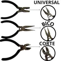 Jogo 3 Mini Alicates 4,5'' - Preta