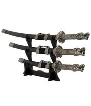 Jogo 3 Mini Espada Decorativa Japonesa Katana