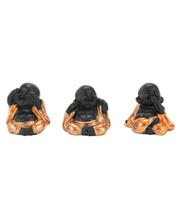 Jogo 3 Monges Negros Não Falo Não Ouço Não Vejo 4.5cm