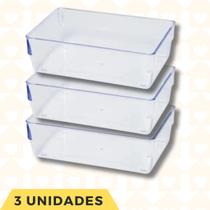 Jogo 3 Organizador de Gavetas Modular 3 Porta Talheres Facas