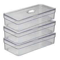 Jogo 3 Organizadores Baixo Transparente P/ Geladeira Porta Ovos Jogo 3 Organizadores Baixo Transparente P/ Geladeira Porta Ovos