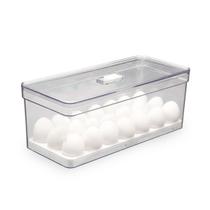 Jogo 3 Organizadores De Geladeira Porta Ovos 40un 6,8l Tampa
