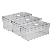 Jogo 3 Organizadores Retangulares Guardar Alimentos Com Tampa Jogo 3 Organizadores Retangulares Guardar Alimentos Com Tampa