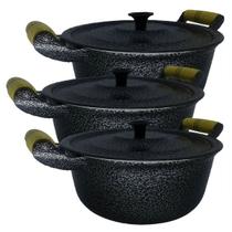 Jogo 3 Panelas Alumínio Batido Craqueada - 32 -34 -36 Jogo 3 Panelas Alumínio Batido Craqueada - 32 -34 -36