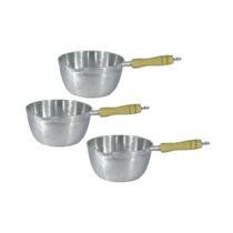 Jogo 3 Panelas Caçarolas Japi Alumínio Polido 18 e 20 cm Jogo 3 Panelas Caçarolas Japi Alumínio Polido 18 e 20 cm