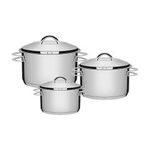 Jogo 3 Panelas Inox Fundo Triplo Linha Solar Tramontina Jogo 3 Panelas Inox Fundo Triplo Linha Solar Tramontina